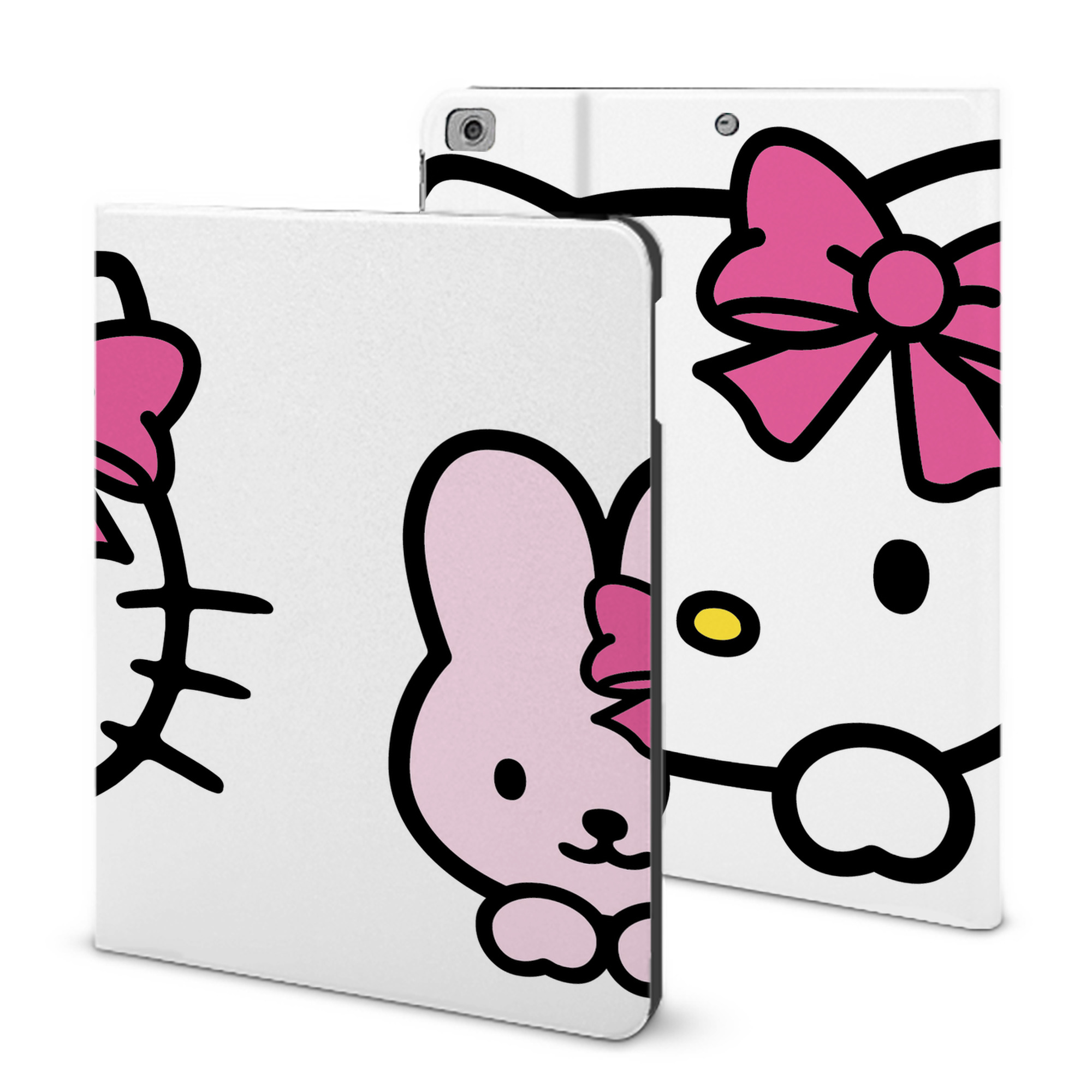 （画像用） Hello Kitty ハローキティ IPad ケース ブック型 PUレザー TPU 耐衝撃 軽量 薄型 ペン収納なし 全面保護 IPad 各モデル対応